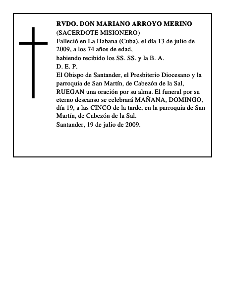RVDO. DON MARIANO ARROYO MERINO