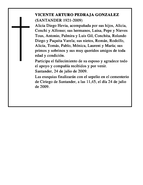 VICENTE ARTURO PEDRAJA GONZALEZ