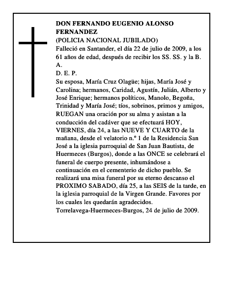DON FERNANDO EUGENIO ALONSO FERNANDEZ