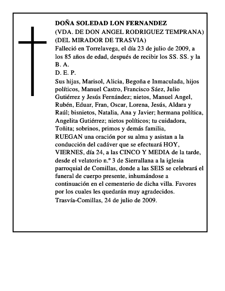 DOÑA SOLEDAD LON FERNANDEZ