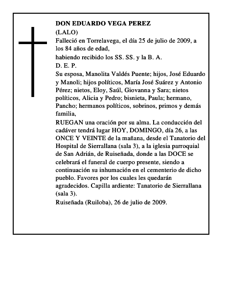 DON EDUARDO VEGA PEREZ