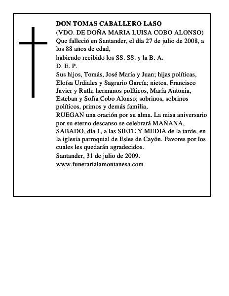 DON TOMAS CABALLERO LASO