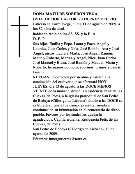 DOÑA MATILDE SOBERON VEGA