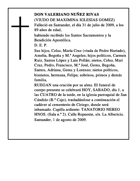 DON VALERIANO NUÑEZ RIVAS