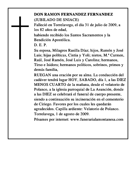 DON RAMON FERNANDEZ FERNANDEZ