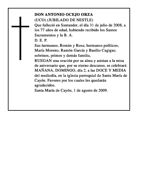 DON ANTONIO OCEJO ORZA