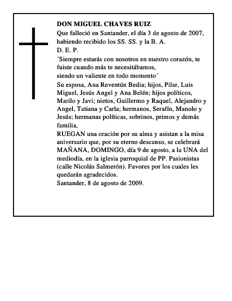DON MIGUEL CHAVES RUIZ