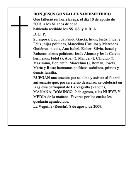 DON JESUS GONZALEZ SAN EMETERIO