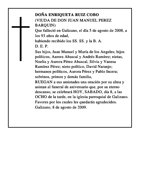 DOÑA ENRIQUETA RUIZ COBO