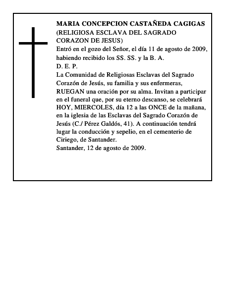 MARIA CONCEPCION CASTAÑEDA CAGIGAS