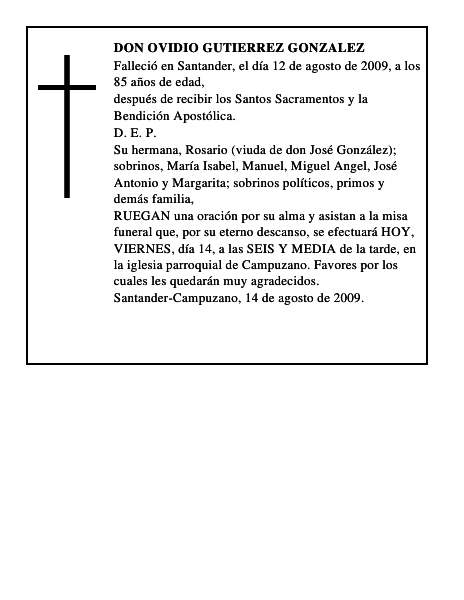 DON OVIDIO GUTIERREZ GONZALEZ