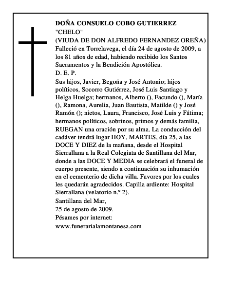 DOÑA CONSUELO COBO GUTIERREZ