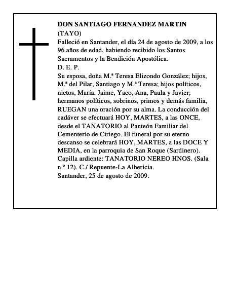 DON SANTIAGO FERNANDEZ MARTIN