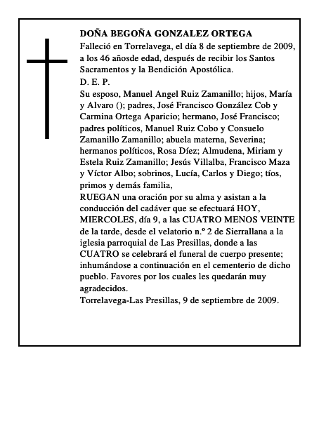 DOÑA BEGOÑA GONZALEZ ORTEGA