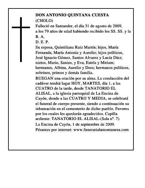 DON ANTONIO QUINTANA CUESTA