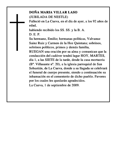 DOÑA MARIA VILLAR LASO