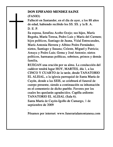 DON EPIFANIO MENDEZ SAINZ