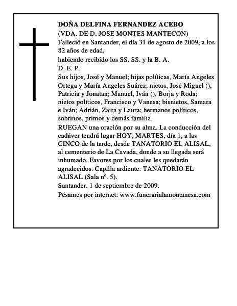 DOÑA DELFINA FERNANDEZ ACEBO
