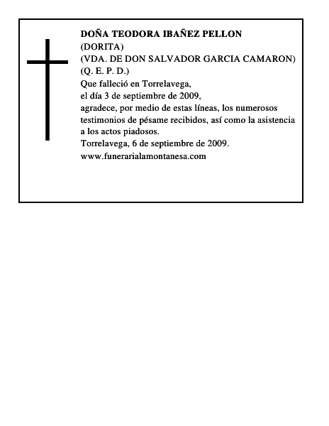 DOÑA TEODORA IBAÑEZ PELLON