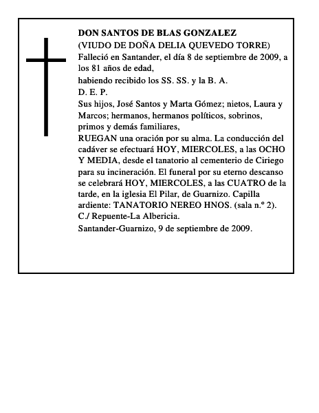 DON SANTOS DE BLAS GONZALEZ