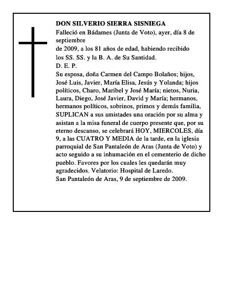 DON SILVERIO SIERRA SISNIEGA