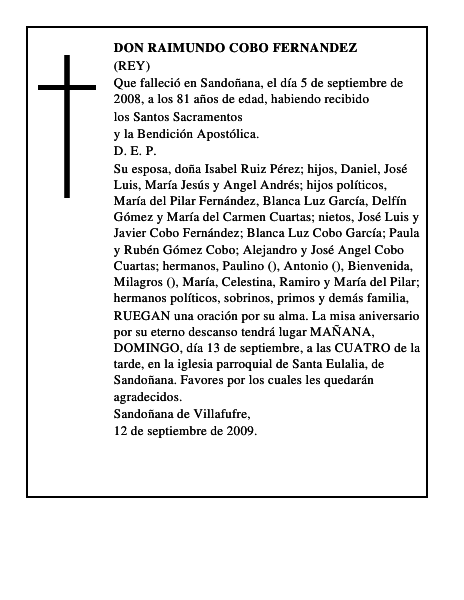 DON RAIMUNDO COBO FERNANDEZ