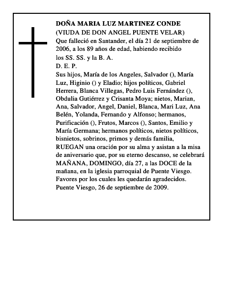 DOÑA MARIA LUZ MARTINEZ CONDE