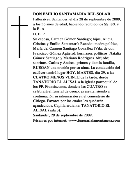 DON EMILIO SANTAMARIA DEL SOLAR