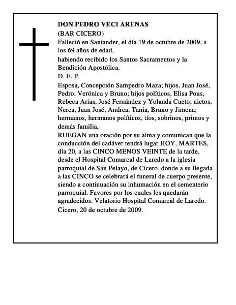 DON PEDRO VECI ARENAS