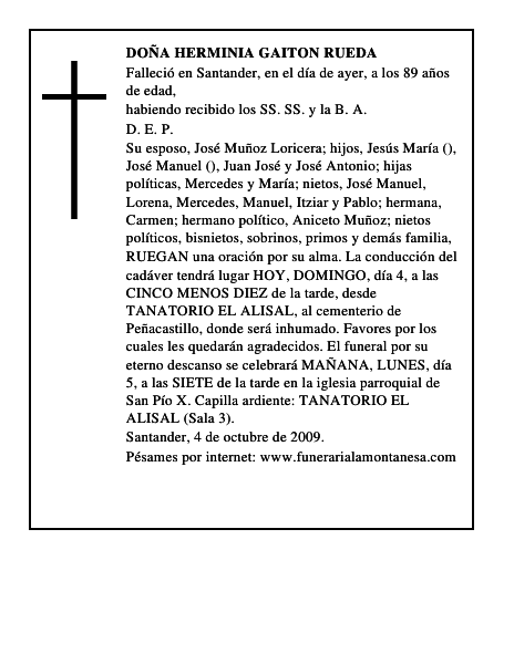 DOÑA HERMINIA GAITON RUEDA