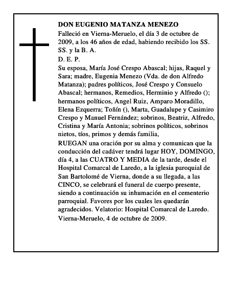 DON EUGENIO MATANZA MENEZO