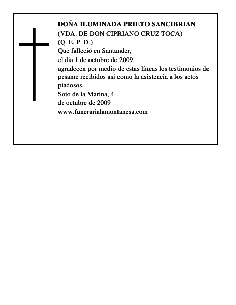 DOÑA ILUMINADA PRIETO SANCIBRIAN