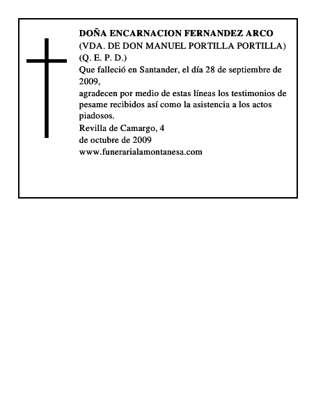 DOÑA ENCARNACION FERNANDEZ ARCO