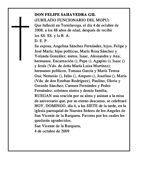 DON FELIPE SAHAVEDRA GIL