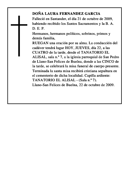 DOÑA LAURA FERNANDEZ GARCIA