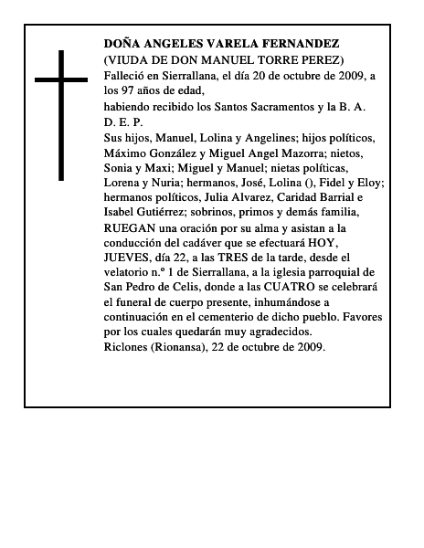 DOÑA ANGELES VARELA FERNANDEZ