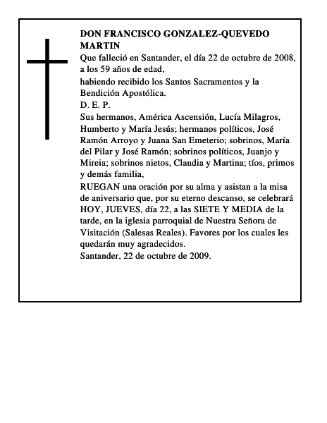 DON FRANCISCO GONZALEZ-QUEVEDO MARTIN