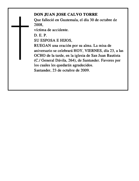 DON JUAN JOSE CALVO TORRE