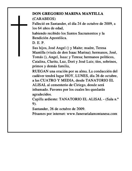 DON GREGORIO MARINA MANTILLA