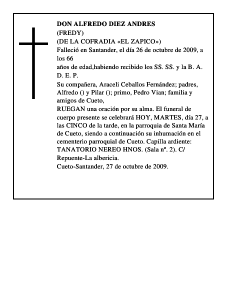 DON ALFREDO DIEZ ANDRES