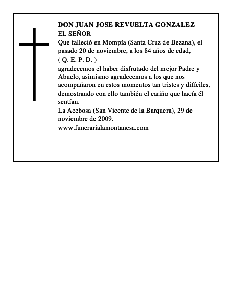 DON JUAN JOSE REVUELTA GONZALEZ