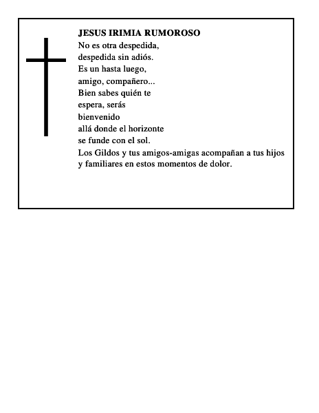 JESUS IRIMIA RUMOROSO