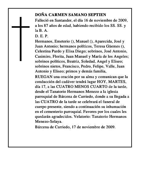 DOÑA CARMEN SAMANO SEPTIEN