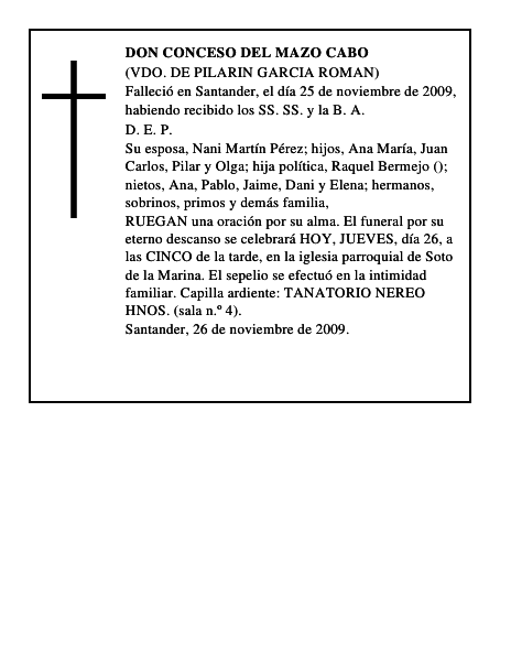 DON CONCESO DEL MAZO CABO