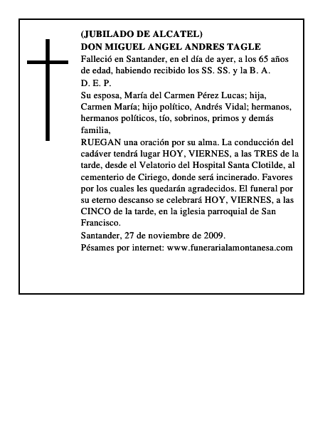 DON MIGUEL ANGEL ANDRES TAGLE
