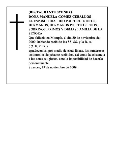 DOÑA MANUELA GOMEZ CEBALLOS