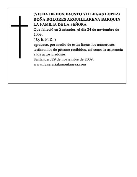 DOÑA DOLORES ARGUILLARENA BARQUIN