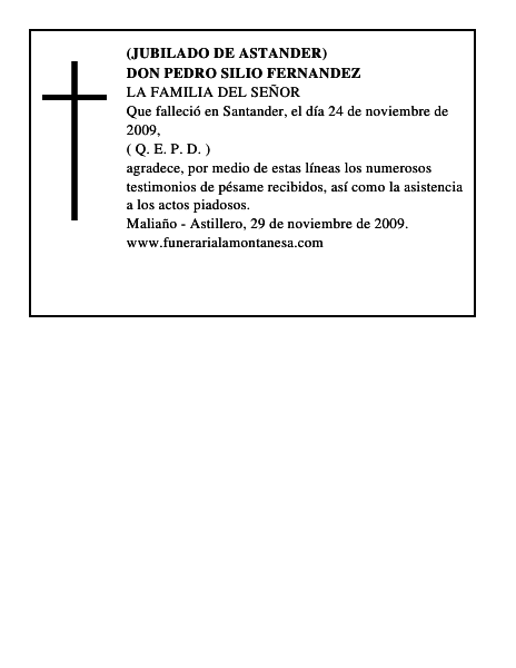 DON PEDRO SILIO FERNANDEZ