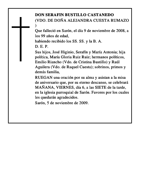 DON SERAFIN BUSTILLO CASTANEDO