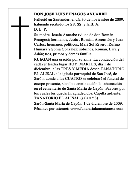 DON JOSE LUIS PENAGOS ANUARBE